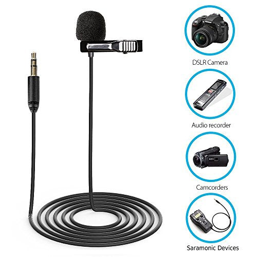 Saramonic SR-XMS2 Broadcast-Quality X/Y Stereo Lavalier Omnidirectional Microphone with 3.5mm TRS Connector for DSLR Cameras, Camcorders, Recorders & Saramonic Devices