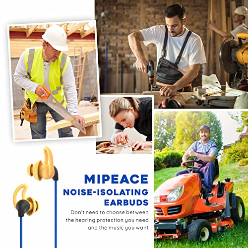 MIPEACE Ear Plug Headphones for Work, Custom-fit Work Earbuds Earphones-Safety Headphones for Construction Industrial