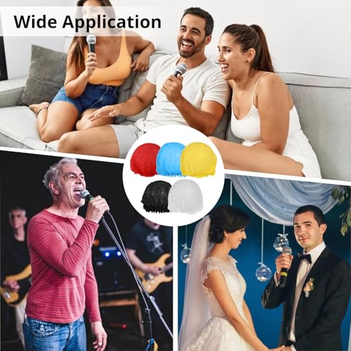800 Disposable Non-Woven Microphone Windscreens, Elastic Protective Covers for Handheld Mics, Individually Wrapped for Karaoke, Recording & Performance