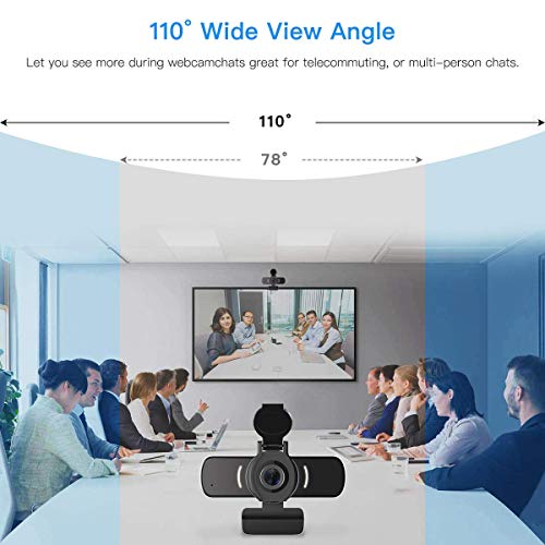 LarmTek Computer Camera with Microphone, 1080P Webcam with Webcam Cover Compatible with Mac OS Windows Laptop PC Desktop,HD Webcam for Live Streaming Gaming Calling Video Conferencing
