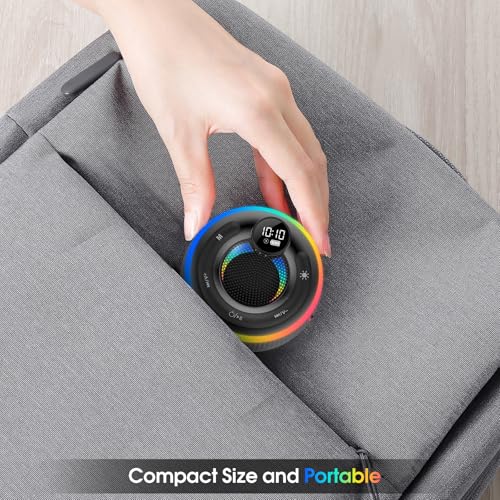 Portable Bluetooth Shower Speaker with Lights, Bluetooth 5.3, Small Wireless Speaker for Outdoor, Blue - color: Blue