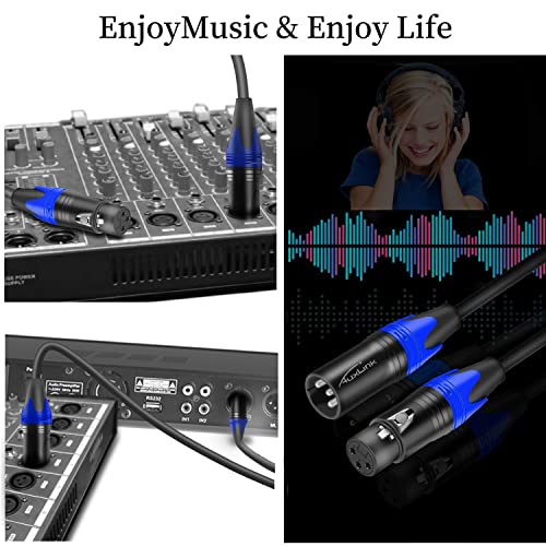XLR Cable, XLR Microphone Cable Male to Female 25ft 2 Pack | Balanced XLR Speaker Cable Suitable for Microphones, Preambles, Speaker Systems, Radio Station and More - size: 25 Ft 2 Pack