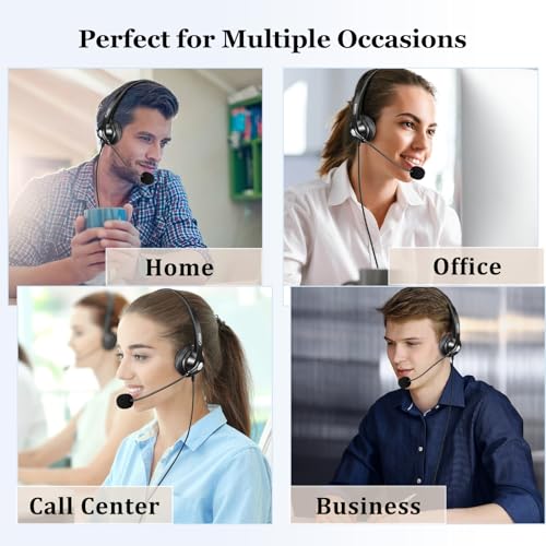 Callez RJ9 Yealink Phone Headset with Microphone Noise Cancelling | Office Telephone Headset Works with Yealink T20P T21P T26P T23G T46S T48S T53W T54W Avaya 1608 9608 9611 Grandstream Phones