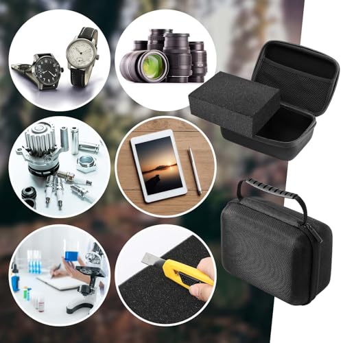Relaxweex Hard Case with Foam, 7.8 X 6.3 X 3.5 Inch, Black | EVA Waterproof Shockproof Case, Customizable Foam for Camera Electronics Instruments, Digital Products, with Knife - color: Black, size: 7.8 x 6.3 x 3.5 inch