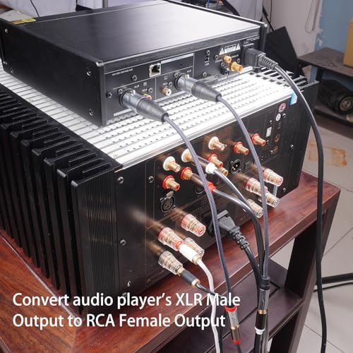 2Pack 1FT RCA Female to 3Pin XLR Female Balanced to Unbalanced Audio Cable;Balanced XLR to Unbalanced RCA Cable for Power Amplifier, Mixer, Audio Player - color: RCA F To XLR F