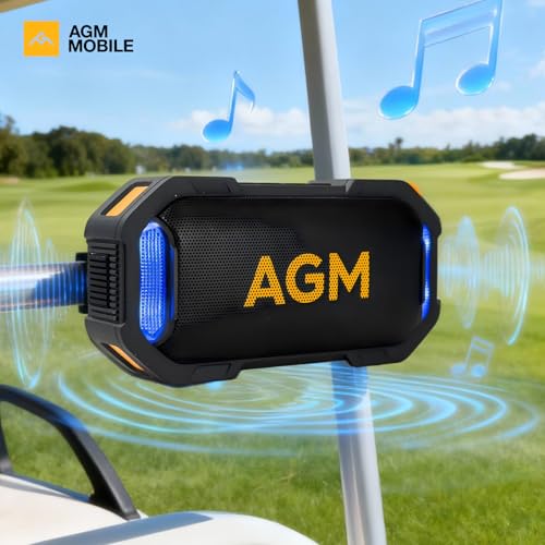 AGM MagROCK Portable Bluetooth Speaker, IP67 Waterproof, Drop-proof&Dust-proof, Bluetooth 5.3 Outdoor Speakers, Powerful Stereo Sound with Boosted Volume, Vibrant RGB Light, Magnetic Attachment Design
