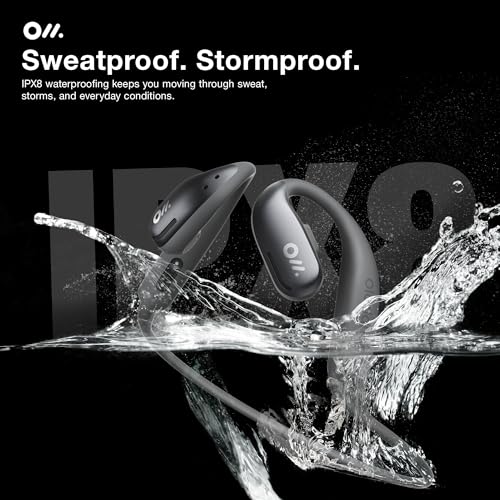 Oladance OWS Sports True Wireless Open-Ear Headphones, IPX8, 15H Playtime | Multi-Point Connectivity, Bluetooth 5.3, Durable Neckband, Virtual Bass 2.0, Liquid Silicone, Amplifier Chip - color: Grey