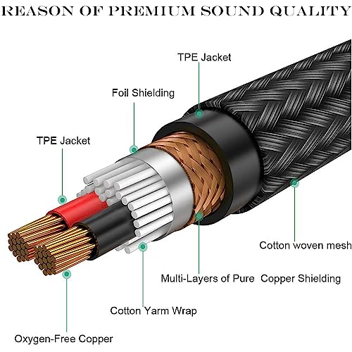 1/4 Splitter Cable, 1/4 Inch TRS Female to Dual 1/4 Inch TS Male Audio Splitter Adapter, 6.35mm TRS 1 Female to 2 Male TS Stereo Breakout Cable - 1 FT - style: 6.35mm TRS Female to Dual 6.35mm TS
