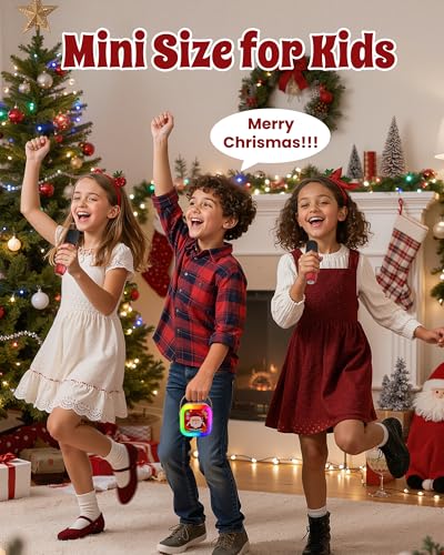 CscyyAmz Mini Karaoke Machine for Kids Girls & Boys - Portable Bluetooth Speaker with 2 Wireless Microphones - Kids Birthday Gifts for Ages 4-10 - Red - style: Red