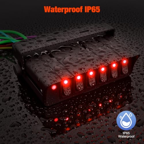Nilight - 6 Gang Rocker Switch Box SPST Toggle Switch Panel 12V 24V 20A Switch Panel 60Amp Max for Automotive Cars Vehicles Boats RVs Campers SUVs - color: 6 Gang Switch Box