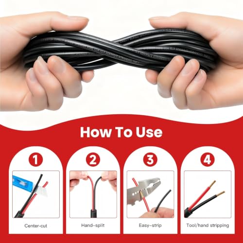 12 Gauge Outdoor Speaker Wire 50ft CL3 Direct Burial CCA Cable | CL2 Rated, 2 Conductor Stranded Core, UV and Weather Resistant, No Conduit Needed Underground, Garden Patio Pool Audio - size: 50FT, style: 12GAUGE