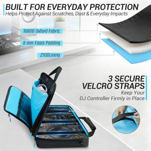 ORKELS DJ Controller Bag, Large Padded DJ Travel Case with Storage Pocket, Compatible with Pioneer DDJ-FLX10 DDJ-1000 DDJ-1000SRT & Denon MCX8000 - size: XL-29.9''L x 4.72''D x 18.1''W
