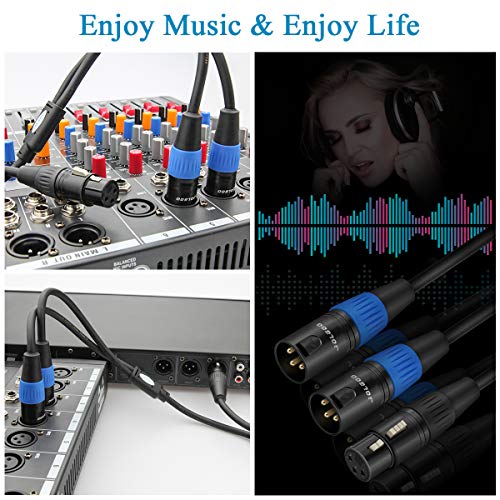 JOLGOO XLR Splitter Cable - Female to Dual Male Y Splitter Mic Cable, 1.6 Feet 2Pack - size: 1.6 Feet (2 Pack), style: XLR Female to Dual XLR Male