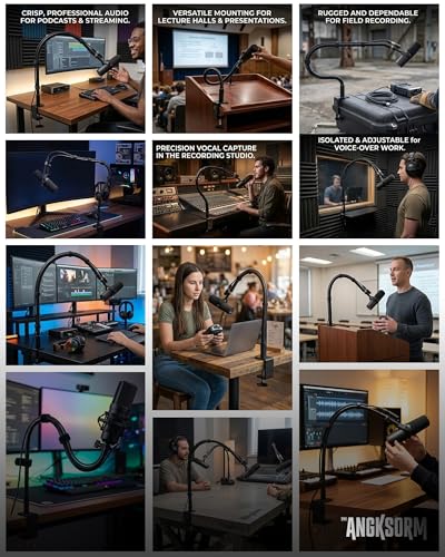 KB47 Table Microphone Clamp Mount, 5/8-27 Male and 3/8-16 Female Threads | Heavy-Duty 2-Pack Desk Mic Stand Base for Boom Arms and Goosenecks, Fits Thick Desks up to 2.36 in, Includes 4 Thread Adapter - color: C-CLAMP MOUNT (2PCS)