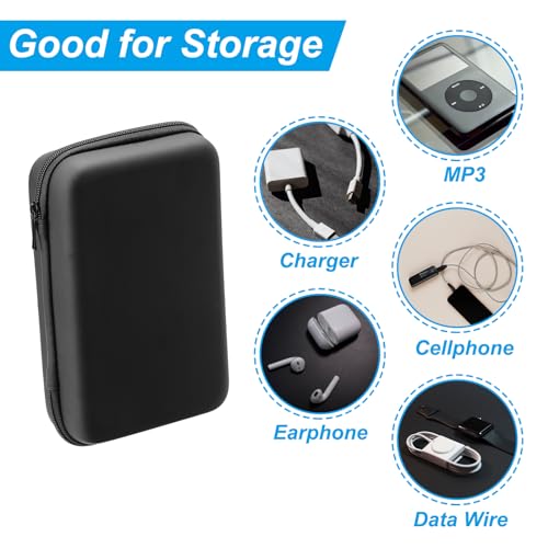PATIKIL 7.48x5.12 Electronic Organizer Case, 1Pcs EVA Hard Waterproof Rectangle Travel Carrying Case with Zipper for Digital Multimeter, Camera, Charger Cord, Earphone, Black - size: 7.48x5.12"