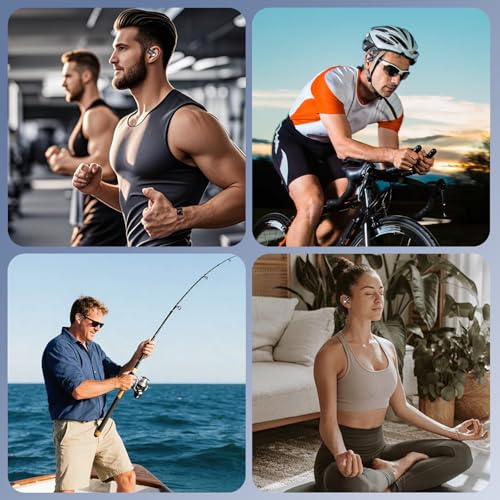 Open Ear Bone Conduction Headphones,,Over Ear Earbuds with Ergonomic Earhook,Bluetooth Headphones 5.4 with Smart Digital Display,60H Playtime,IPX7 Waterproof,Touch Control Operate Running Fit Cycling