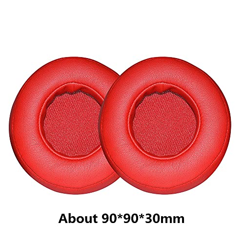 Saipomor Replacement Aux Extension Coiled Cable & Ear Cushions Cover Cups Compatible with Beats by Dr Dre Pro Detox Over-Ear Headphones(Red)
