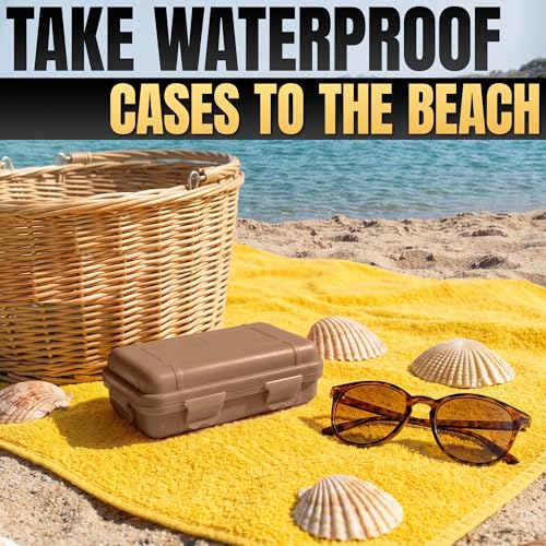 2 Pcs Small Waterproof Box Set, 4.92 x 2.95 x 1.53", (Black & Khaki) - color: Black & Khaki