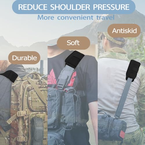 2-Pack Shoulder Pad Ultra-Thick Tactical Vest Cushion for Laptop Bags, Messenger Bags, Briefcase Bags, Luggage Bags, Tool Bags, Travel Bags and Most Bags, Black - color: Black