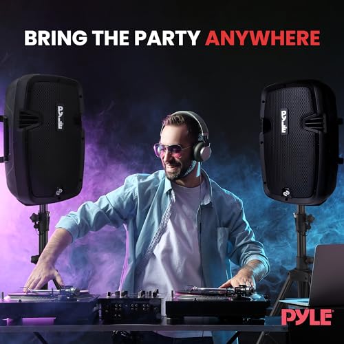 Pyle Active + Passive PA Systems - Dual 8inch 700 Watt Max Power Output Speaker with Microphone, Bluetooth Wireless Streaming, MP3/USB/SD/AUX Readers, Speaker Stands- Pyle PPHP849KT - size: 8 in