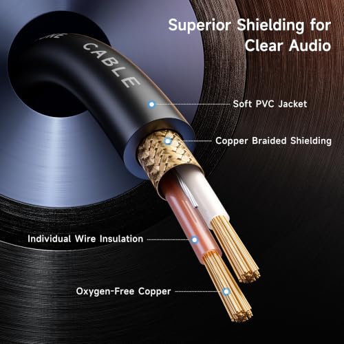 Cable Matters Dual RCA to XLR Stereo Audio Splitter Cable, 10ft | XLR Male to 2x RCA Male Splitter Cable, XLR to Dual RCA Splitter, Black - size: 10 Feet