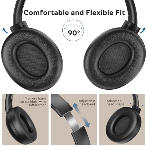 OHAYO Wireless TV Headphones for Seniors with Transmitter Charging Dock, Digital Optical AUX RCA Plug and Play Wireless Headphones for Watching TV, No Audio Delay, 100ft Range, Hearing Impaired Gifts