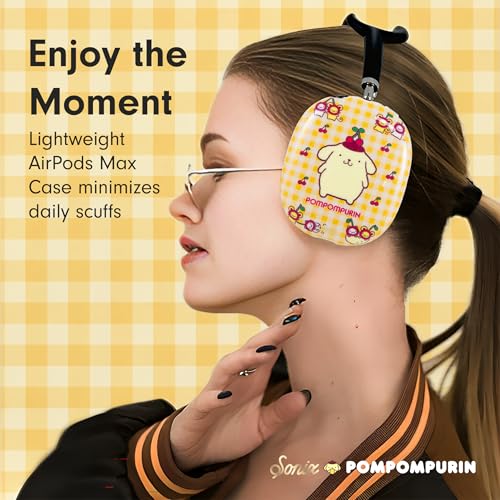 Sonix x Sanrio Protective Case for AirPods Max Headphones - Stylish TPU Hard Shell Ear Cup Covers | Old School Pompompurin - color: Old School Pompompurin