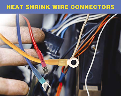 haisstronica 460PCS Heat Shrink Spade Connectors, 22-10 AWG, Male/Female | Quick Disconnect Wire Connectors for Automotive, Watercraft & Electronics, 3:1 Adhesive-Lined Crimp Terminals - size: AWG 22-10, style: Male&Female Kit 460PCS