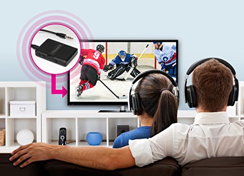 Aluratek Bluetooth V5.0 Audio Receiver and Transmitter Adapter with Low Latency for TV, PC, Auto, Airpline, MP3 Player (Connect to 2 Devices Simultaneously), AUX/RCA - ABC01F
