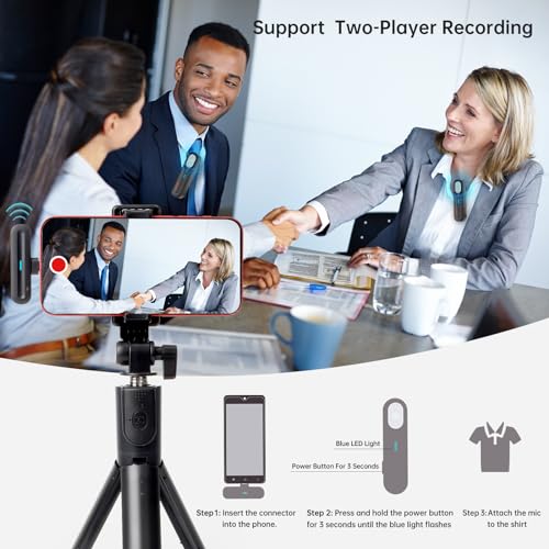 P Panoraxy Wireless Lavalier Microphone for iPhone iPad, 2 Pcs Professional Mics with Charging Case for Record Interview, Vlogs, Podcast, Live Streaming - size: Lighting