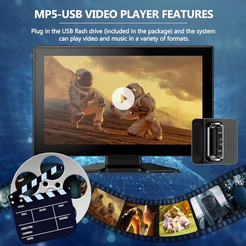 4K RV Backup Camera System, 10.1" Quad Split Touchscreen Monitor | 1080P 2 Rear & 2 Side View Cameras, DVR Recording Bluetooth Music USB Video IP69 Waterproof Night Vision for Trailer RV Truck - size: 10.1 inch