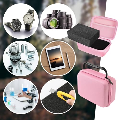 Relaxweex Hard Case with Foam, 7.1 X 4.7 X 3.1 Inch, Pink | EVA Waterproof Shockproof Case, Customizable Foam for Camera Electronics Instruments, Digital Products, with Knife - color: Pink, size: 7.1 x 4.7 x 3.1 inch