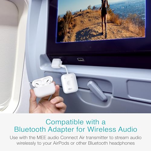 MEE Audio Airplane Headphone Adapter for in-Flight Entertainment Systems - Dual 3.5mm Male to 3.5mm Female - Works with Headphones, Headsets, and Bluetooth Adapters (2 Pack), White - color: White