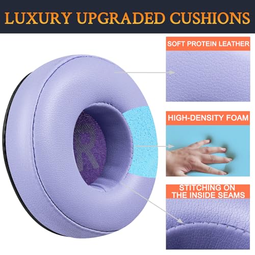 SOULWIT Earpads Replacement for JBL Tune 450BT/Tune 460BT/Tune 500BT/Tune 510BT/Tune 520BT/Tune 530BT/JR 300BT/JR 310BT/E40BT/Junior 320BT, Ear Pads Cushions with Soft Protein Leather - Mauve - color: Mauve