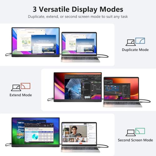 ForHelp 18.5 Inch 100Hz Portable Display, 1920x1080 16:9 FHD Monitor with Built-in Stand and Speakers, Compatible with Laptop, Mobile Phone and Game Consoles - style: 18.5"