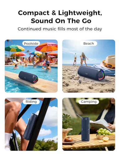 Bluetooth Speaker, 20W HD Sound, Portable Wireless, IPX5 Waterproof, Up to 24H Playtime, TWS Pairing, for Home/Party/Outdoor/Camping/Beach Essentials, Electronic Gadgets, Birthday Gift (Navy) - color: Navy