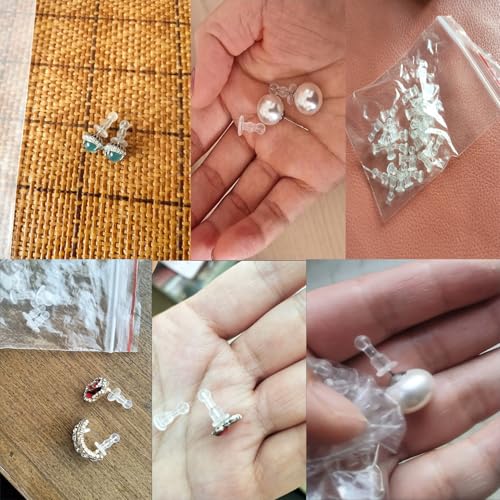 60 Pack Earring Backs Silicone Earring Back Non-Slip Rubber Earrings Safety Backings Full Cover Stopper Keeper for Pearl Studs Earrings Heavy Hoop Earrings Ear Piercings Prevent Falling Losing