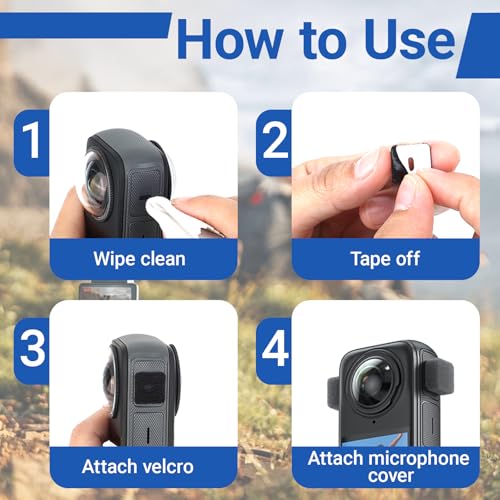 Microphone Wind Muff for Insta360 X3 X4, 6PCS Anti-Noise Sponge Cushion for Camera Enhancement of Sound Quality