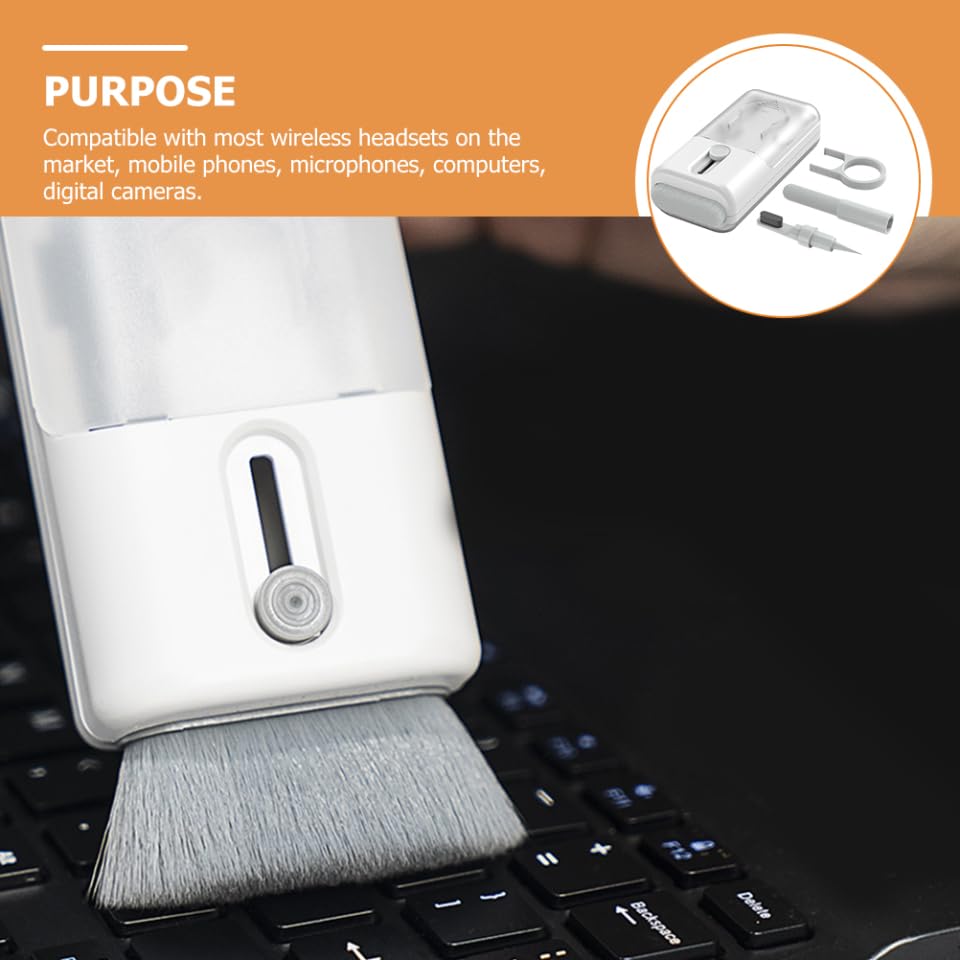 SUPVOX 1Set Multifunctional Earphone Cleaning Kit Durable Brush Cloth for Headphones Mobile Phones Computers and Cameras Deep Cleaning Tools with Soft Bristles for Dust