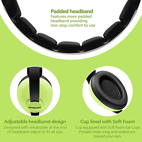 BBTKCARE Baby Ear Protection Noise Cancelling HeadPhones for Babies for 3 Months to 3 Years (Green) - color: Green