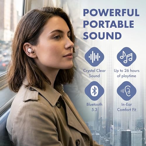 Groovz Go Essential True Wireless Earbuds with Charging Case - Up to 26 Hrs Battery Life - Designed & Engineered in the USA - Sweat-Resistant Bluetooth Earbuds with Built-in Microphone (Rose Gold) - color: Rose Gold