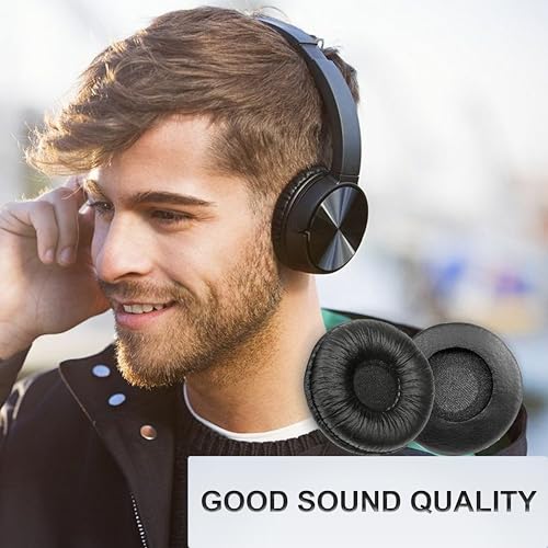 70MM Earpads Replacement Ear Pads for Sony Headphones Ear Cushions (2 Pack) | Work for Sony MDR-ZX100 ZX110 ZX110NC WH-CH500 CH520 CH510 V150 V250 V200 JBL Tune 450BT 500BT 510BT 660NC Headsets