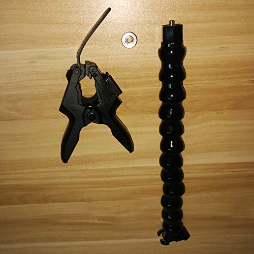 Table Mic Clamp Grip with 5/8"-27 Thread Gooseneck Extension Mount Holder for Microphones - Work for any Music Stand, Microphone Stand and Tripods