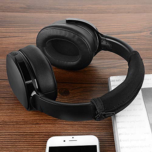 Geekria Flex Fabric Headband Cover Compatible with Skullcandy Crusher Evo, Crusher ANC / 2, Hesh 3, Hesh Evo, Hesh ANC, Venue Headphones, Easy DIY Installation (Black)