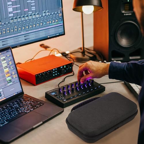 GEEKRIA Hard Shell Travel Case Compatible with Novation Launch Control 3, Audio Mixer Carrying Bag (Dark Gray) - size: 11.8 x 16.5 x 7.5 in.