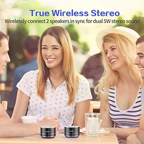LENRUE Portable Bluetooth Speakers,Wireless Speaker with Clear Sound, Long Playtime, Small Mini Metal Speaker,Christmas Birthday Gifts for Men, Women,Kids(Black) - color: Black