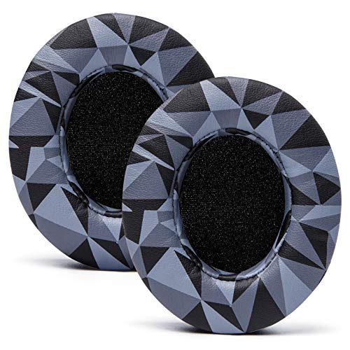 WC PadZ Studio 2 & 3 - Ear Pads for Beats Studio 2, 3 Wired & Wireless | Made by Wicked Cushions | Does NOT Fit Beats Solo (B0501, B0500). PU Leather, Enhanced Foam & Stronger Adhesive | Geo Grey - color: Geo Grey
