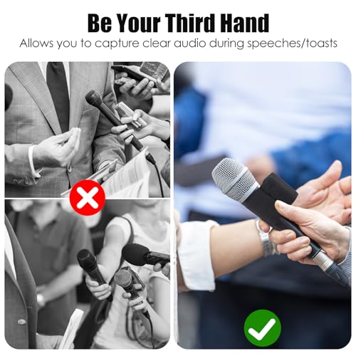 YOUSHARES Handheld Microphone Elastic Sleeve, Compatible with Attach DJI Mic 2 Wireless on Handheld Mic (Shure SM58, Behringer XM8500) for Clearer Audio for Weddings,Toasts,Interviews,DJ Hosting(2pcs)