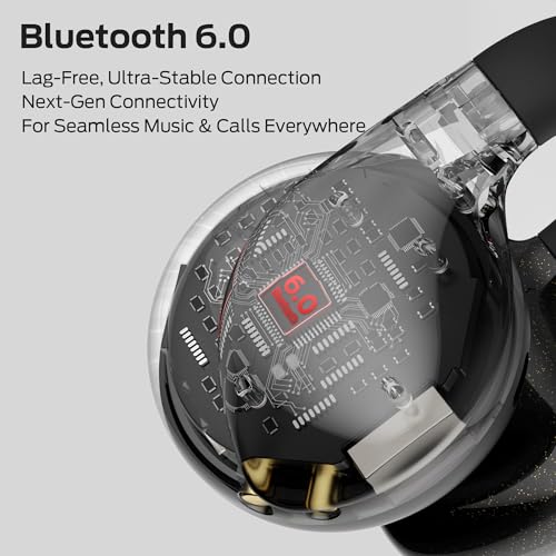 Monster AC225 Open Ear Earbuds, Stereo Sound, Bluetooth 6.0 Open Ear Headphones, Lightweight Comfort Clip-On Earbuds with ENC Mic for Clear Calls, 36H Playtime, Touch Control, IPX6 Waterproof, Black