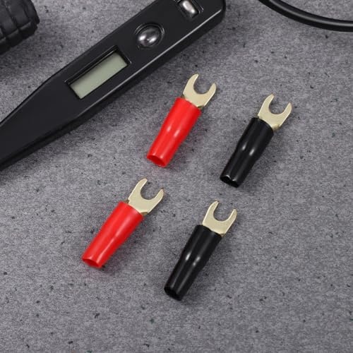 5 Pairs Spade Terminal Crimp Terminals Crimp Barrier Spades Copper Spade Crimp Connectors 8ga Terminal Speaker Wire Connectors